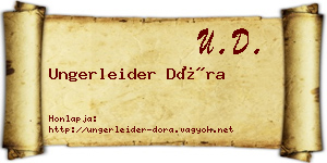 Ungerleider Dóra névjegykártya